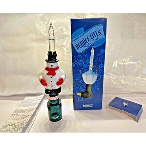 Rare Midwest Of Cannon Falls Christmas Snowman Bubble Lites Glitter Night Light